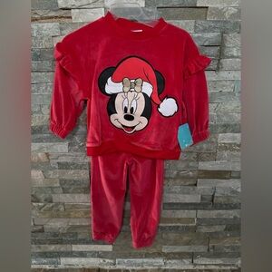 Disney Minnie mouse christmas velvet outfit